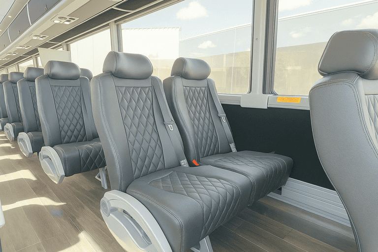 interior of Colorado Springs Coach Bus Service charter bus