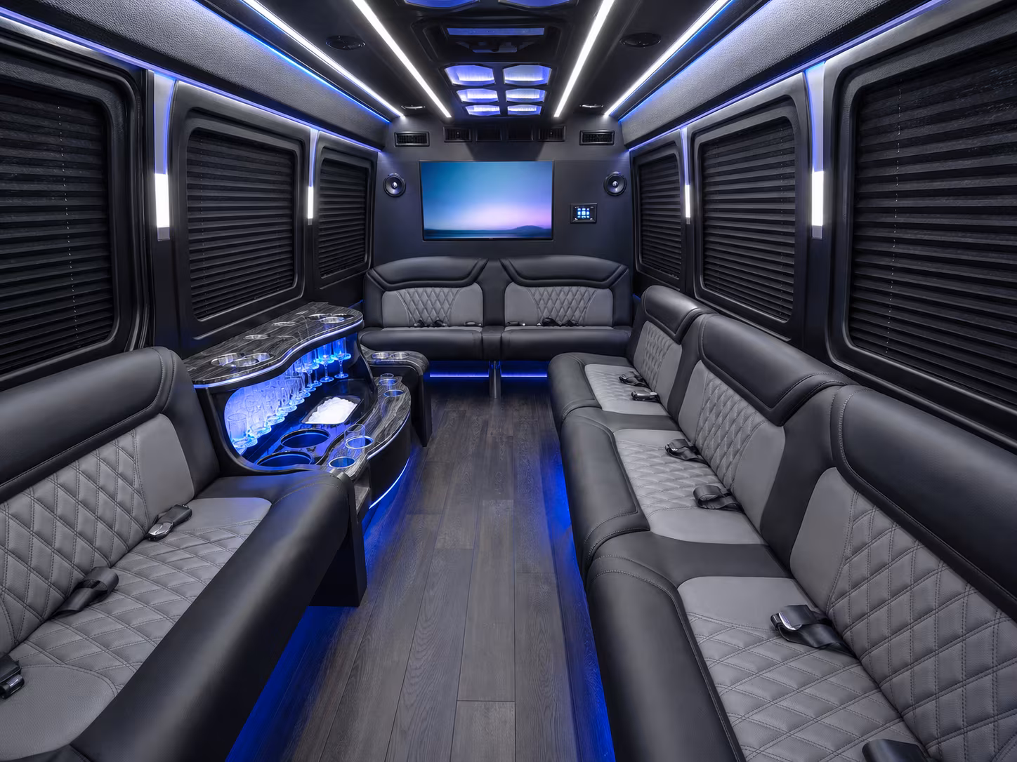 colorado springs 20 passenger party bus interior